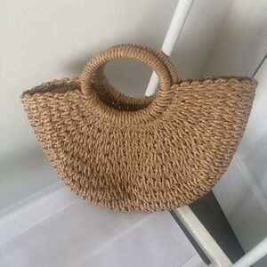 Stylish Tan Woven Handbag